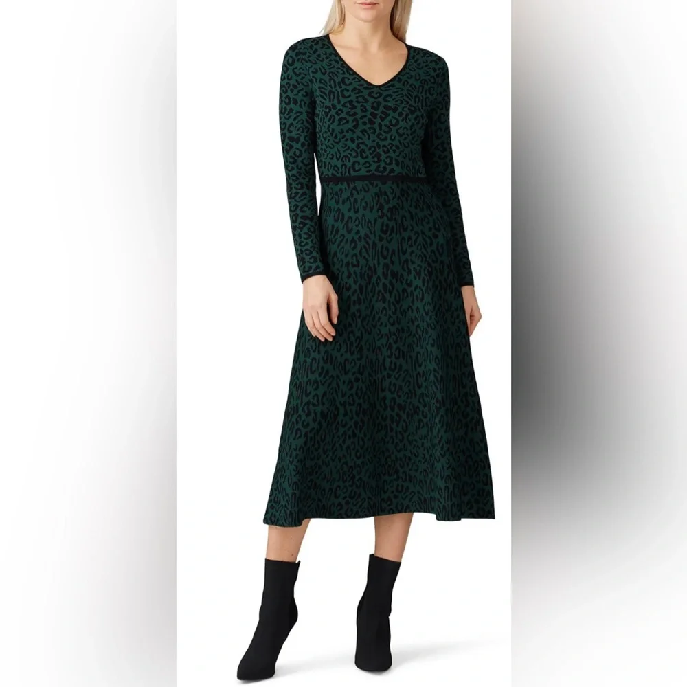 Great Jones Forest Leopard Knit Dress- Size M - Picture 3 of 7